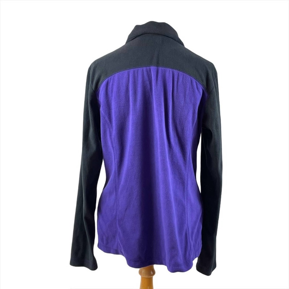 Columbia Women's Color Block Purple/Black Fleece 1/4 Zip Up Jacket Size Large - Picture 3 of 11